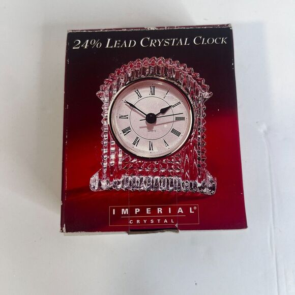 Imperial Crystal NEW 24% Lead Crystal Grandfather Clock 3.5" x 4" Desk Decor - Picture 3 of 11